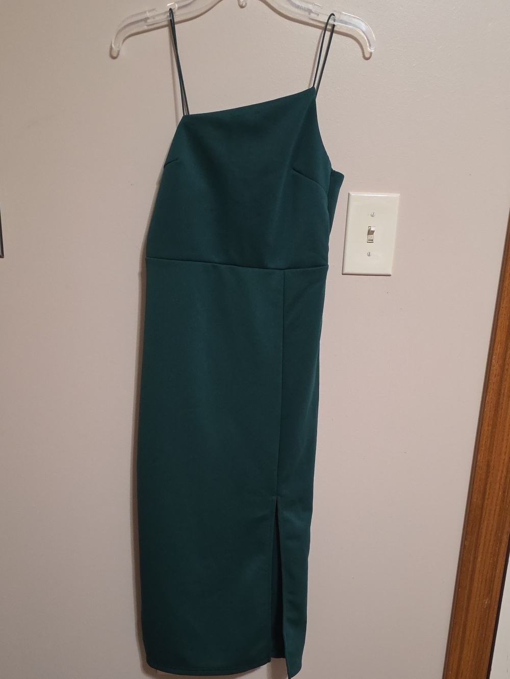 Classic Emerald Green Slip Midi Dress